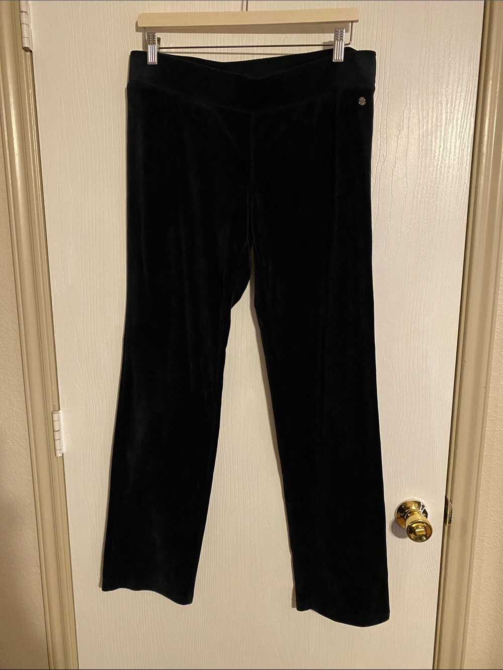 Lilly Pulitzer Black Velour Pull-On Track Pants